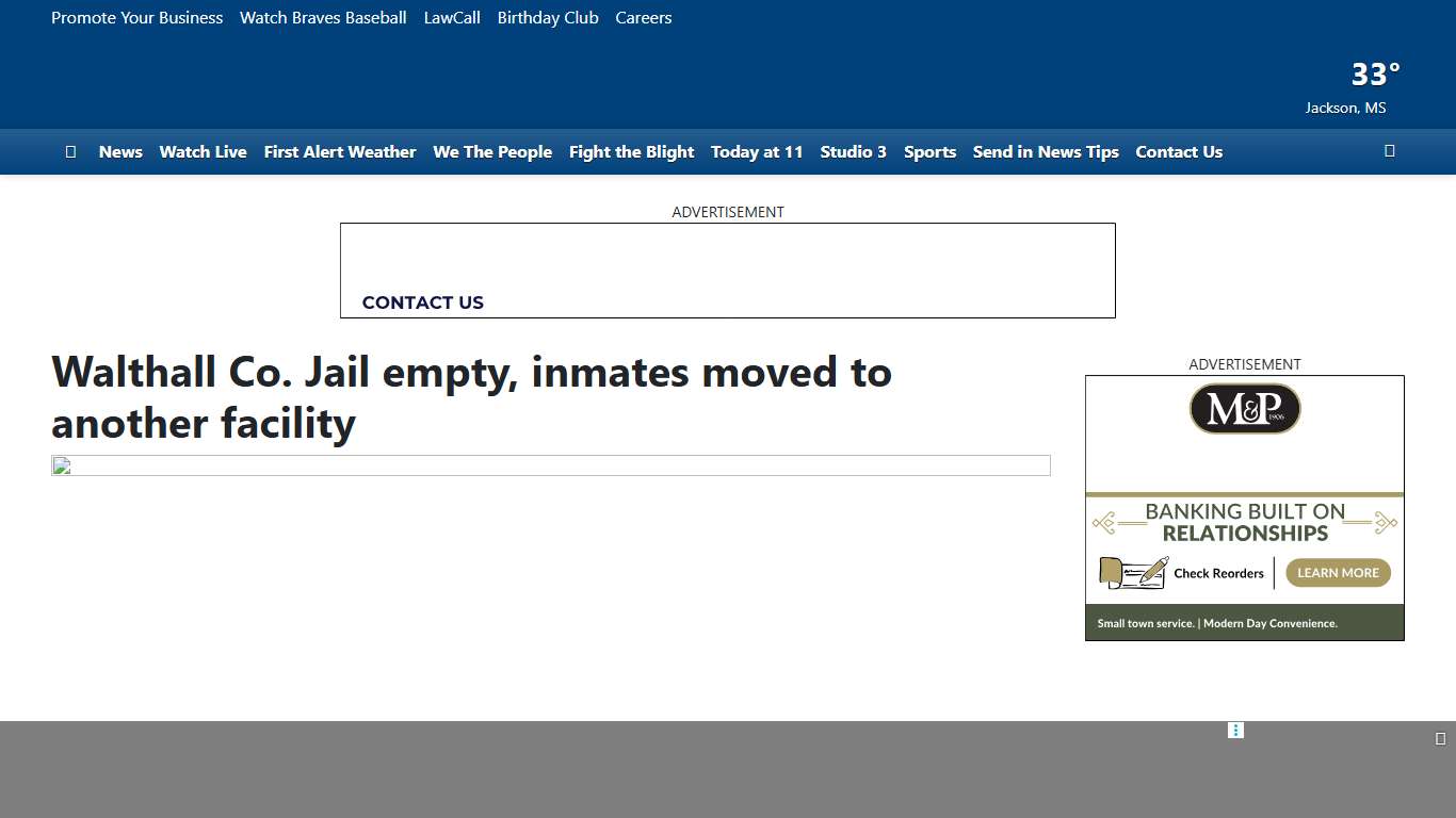 Walthall Co. Jail empty, inmates moved to another facility